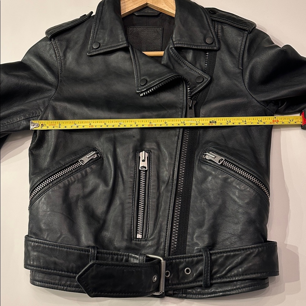 All Saints Wyatt Zip Biker Jacket Size US 2 UK 6 EU 34 - Picture 5 of 8